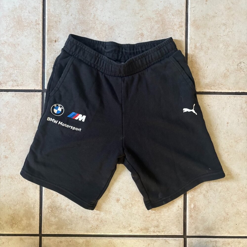 Puma BMW Motorsport Youth Shorts Black Size L 13–14Y Logo Racing Athleisure